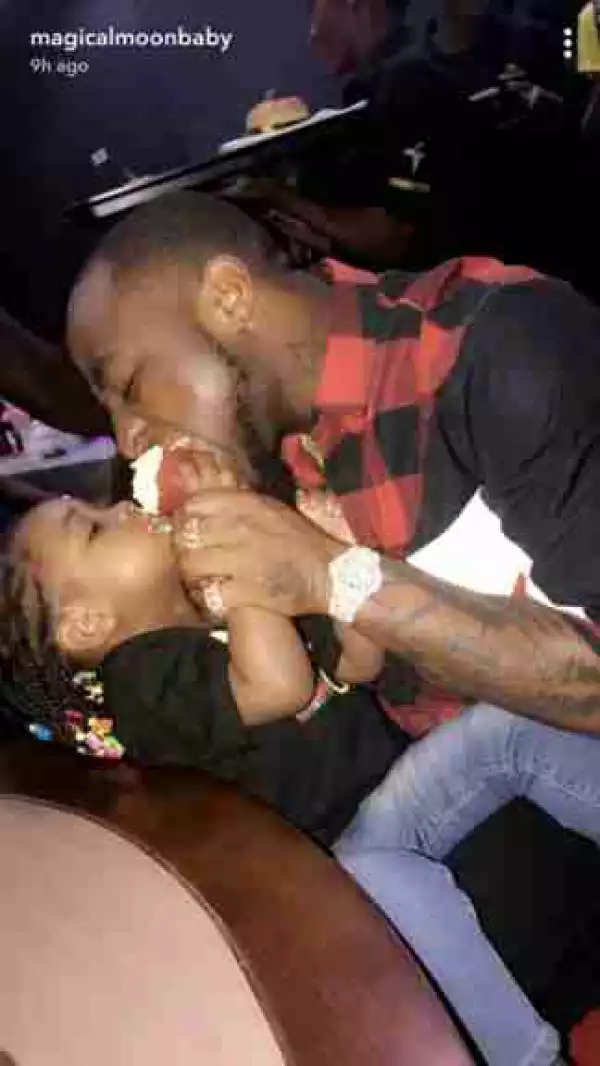 Davido And His First Daughter Attend Shina Peller’s Daughter’s Birthday Party